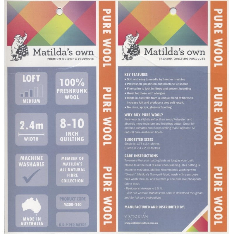 Imbottitura 100% LANA MATILDA'S OWN