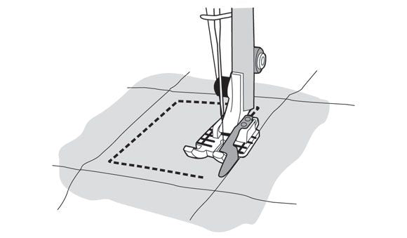 Piedino Husqvarna trasparente per Quilt con guida laterale