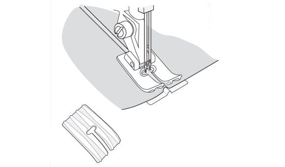 Piedino Husqvarna per nervature a 3 scanalature con piastrina