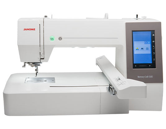 Janome Memory Craft 550E Macchina per ricamare con 4 telai inclusi, superficie di ricamo da 360 x 200 mm