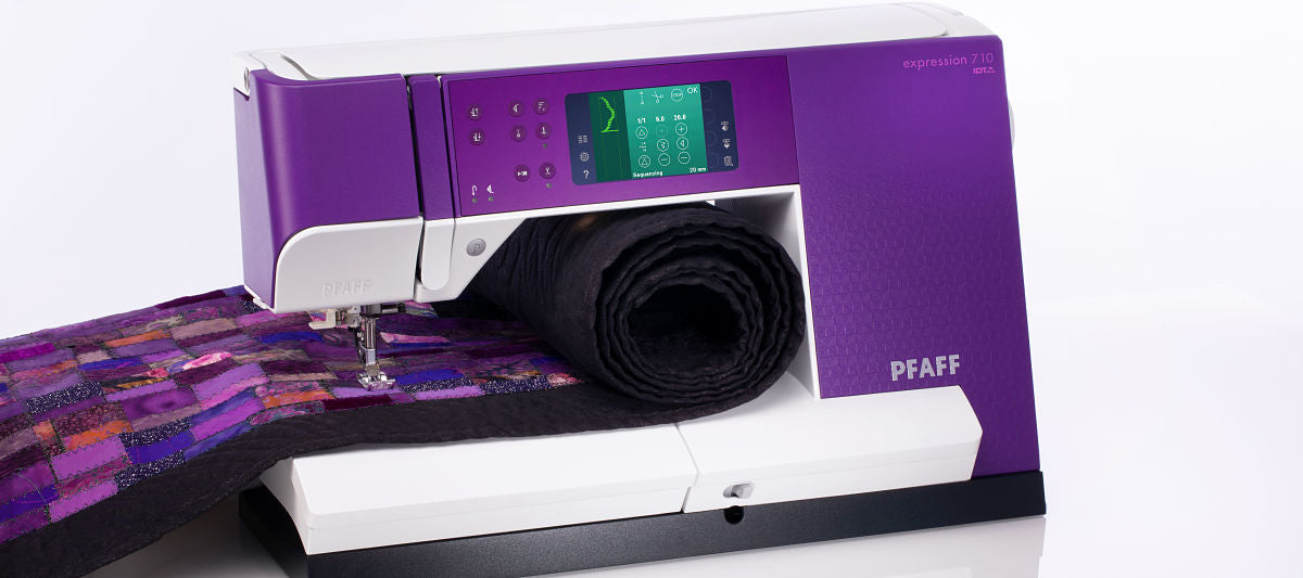 Macchina per cucire elettronica Pfaff Expression 710 con 5 anni di garanzia e piano allungabase omaggio