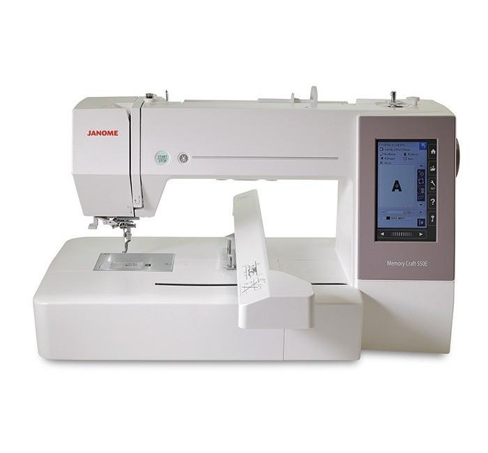 Janome Memory Craft 550E Macchina per ricamare con 4 telai inclusi, superficie di ricamo da 360 x 200 mm