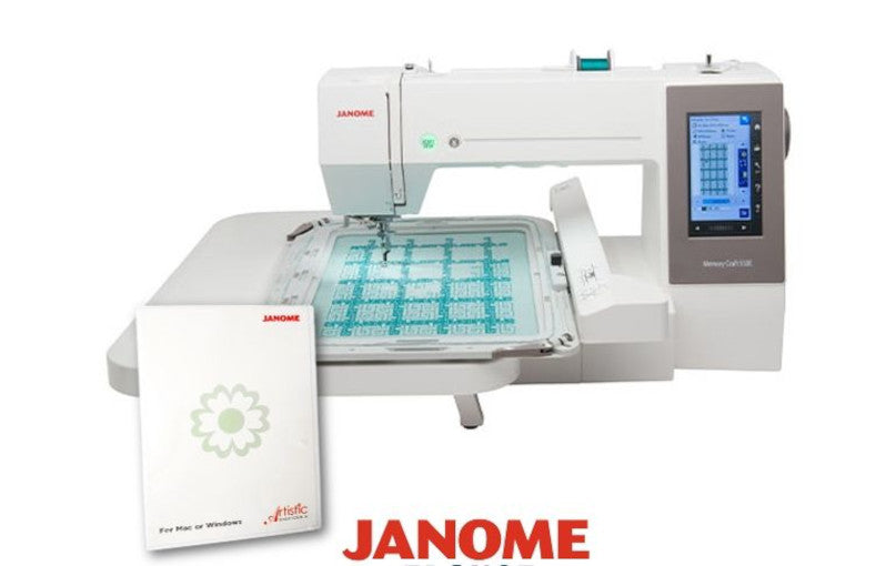 Janome Memory Craft 550E Macchina per ricamare con 4 telai inclusi, superficie di ricamo da 360 x 200 mm