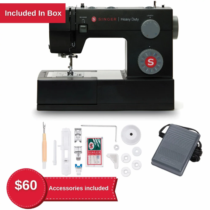 Singer 4432 Black Edition con borsa Singer e piedino tagliacuci