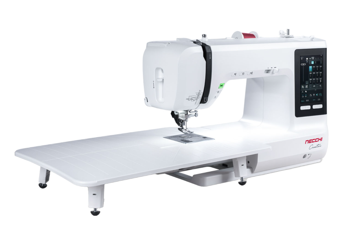 Macchina per cucire elettronica Necchi Creator C700 con Doppio Trasporto (DFS) + Piano prolunga