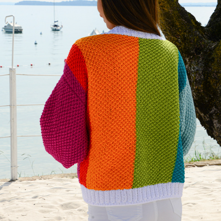 Cardigan arcobaleno-basic cotton plus Mondial - Cucireonline