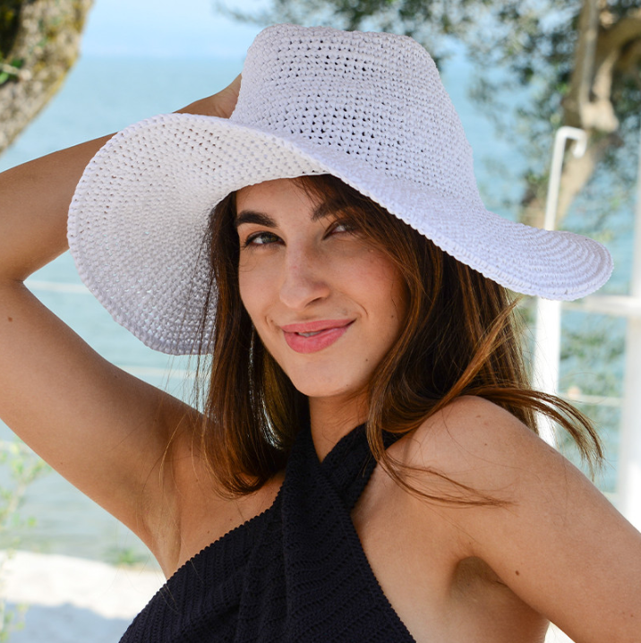 Cappello bianco-rafia Mondial