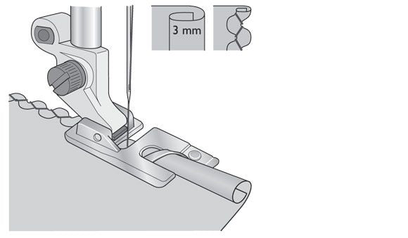 Piedino Husqvarna orlatore "bambola" 3mm