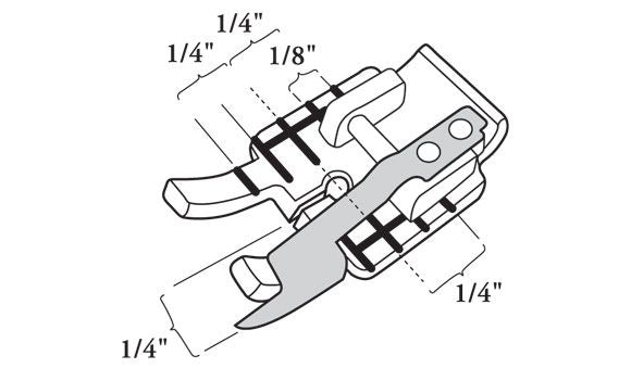Piedino Husqvarna trasparente per Quilt con guida laterale