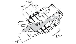 Piedino Husqvarna trasparente con guida centrale STITCH IN DITCH