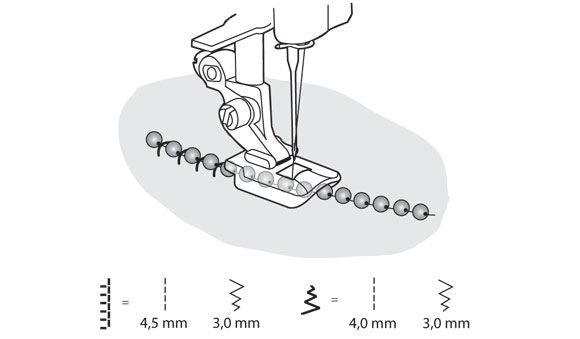 Piedino Husqvarna trasparente per perline 2-3 mm