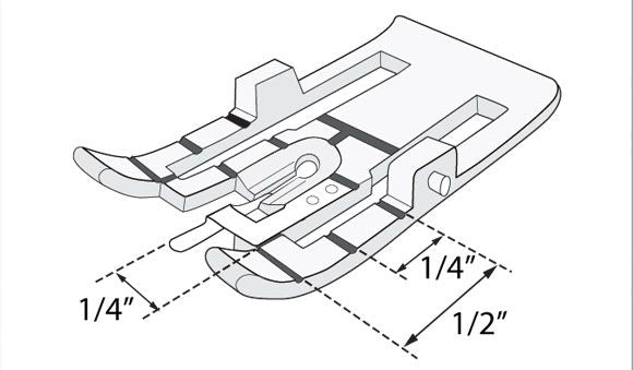Piedino Husqvarna intercambiabile da quilt con guida centrale