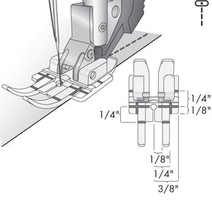 Piedino Pfaff trasparente per quilt da 6mm con IDT