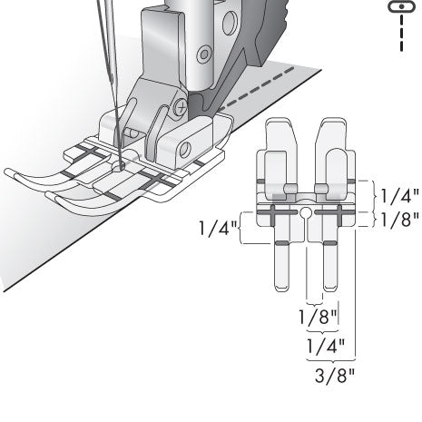 Piedino Pfaff trasparente per quilt da 6mm con IDT