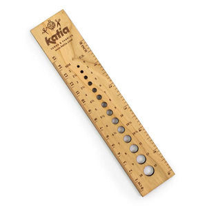 Righello in legno con misura ferri Katia