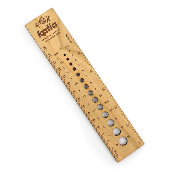 Righello in legno con misura ferri Katia