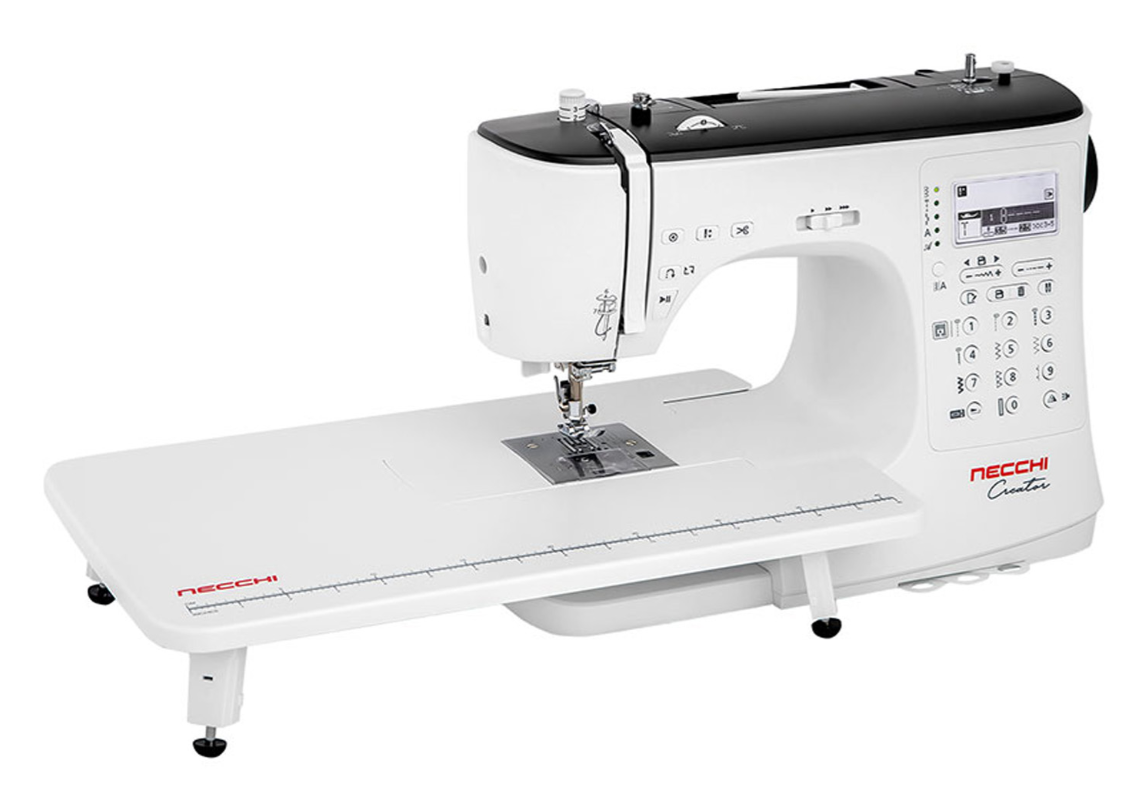 Necchi Creator C360 Electronic Sewing Machine with extension table and overlock foot