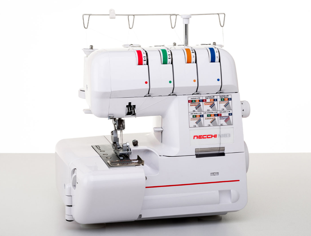 Necchi N183 Mechanical Overlocker with 10,000 meters of free thread and 5-year warranty