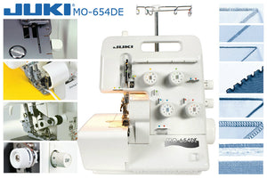Juki tagliacuci MO-654DEN con 10.000 metri di filo omaggio Garanzia Ufficiale Juki Italia