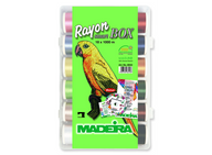 BOX CON 18 FILATI DA RICAMO CONFEZIONE AGHI CD RICAMI RAYON MADEIRA ART. 8043 - Cucireonline