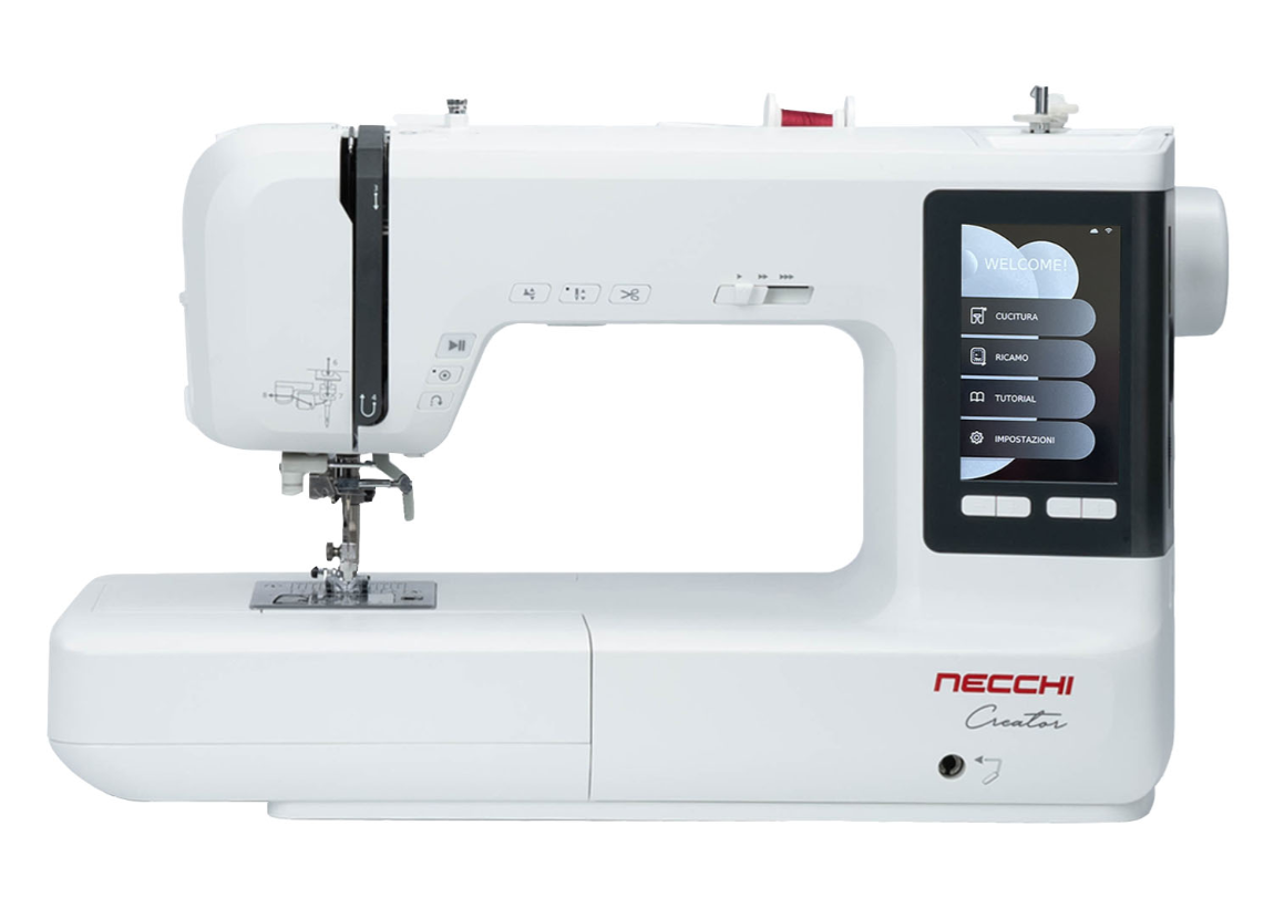 Macchina per cucire elettronica Necchi Creator  C700 con Doppio Trasporto (DFS) + Piano prolunga - Cucireonline