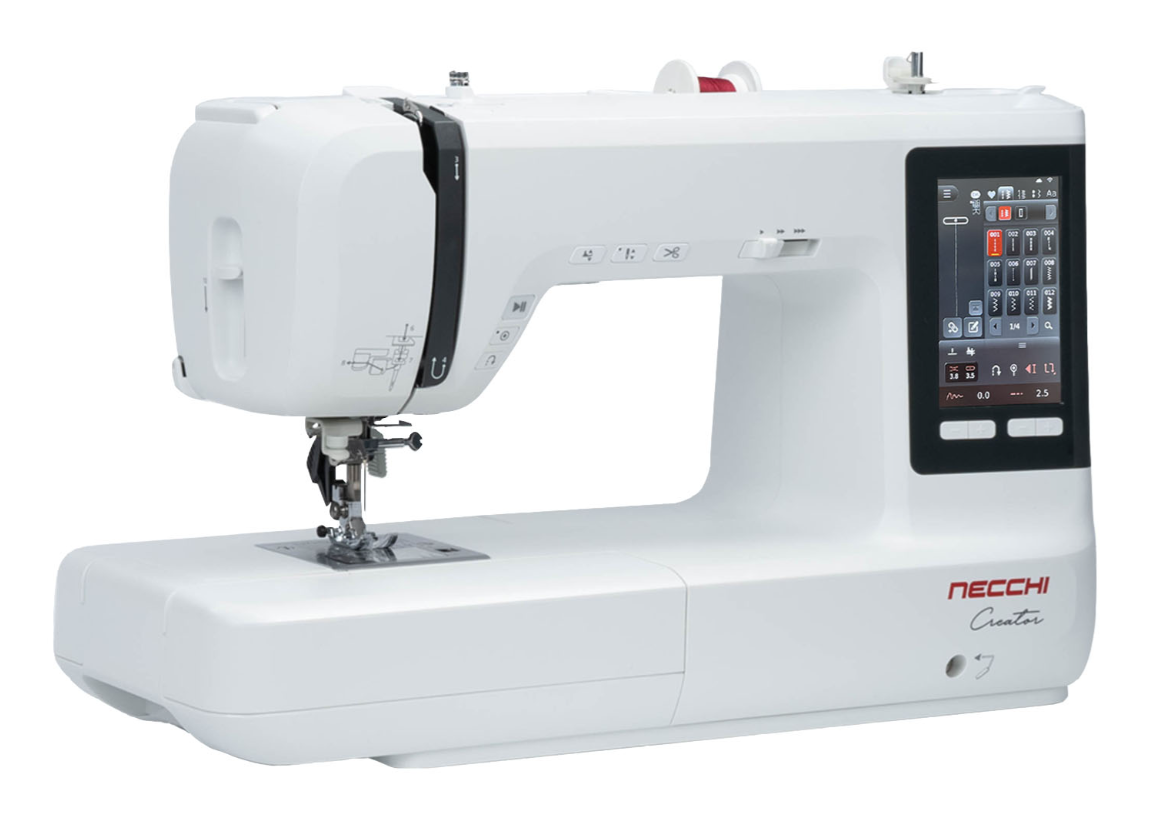Macchina per cucire elettronica Necchi Creator  C700 con Doppio Trasporto (DFS) + Piano prolunga - Cucireonline