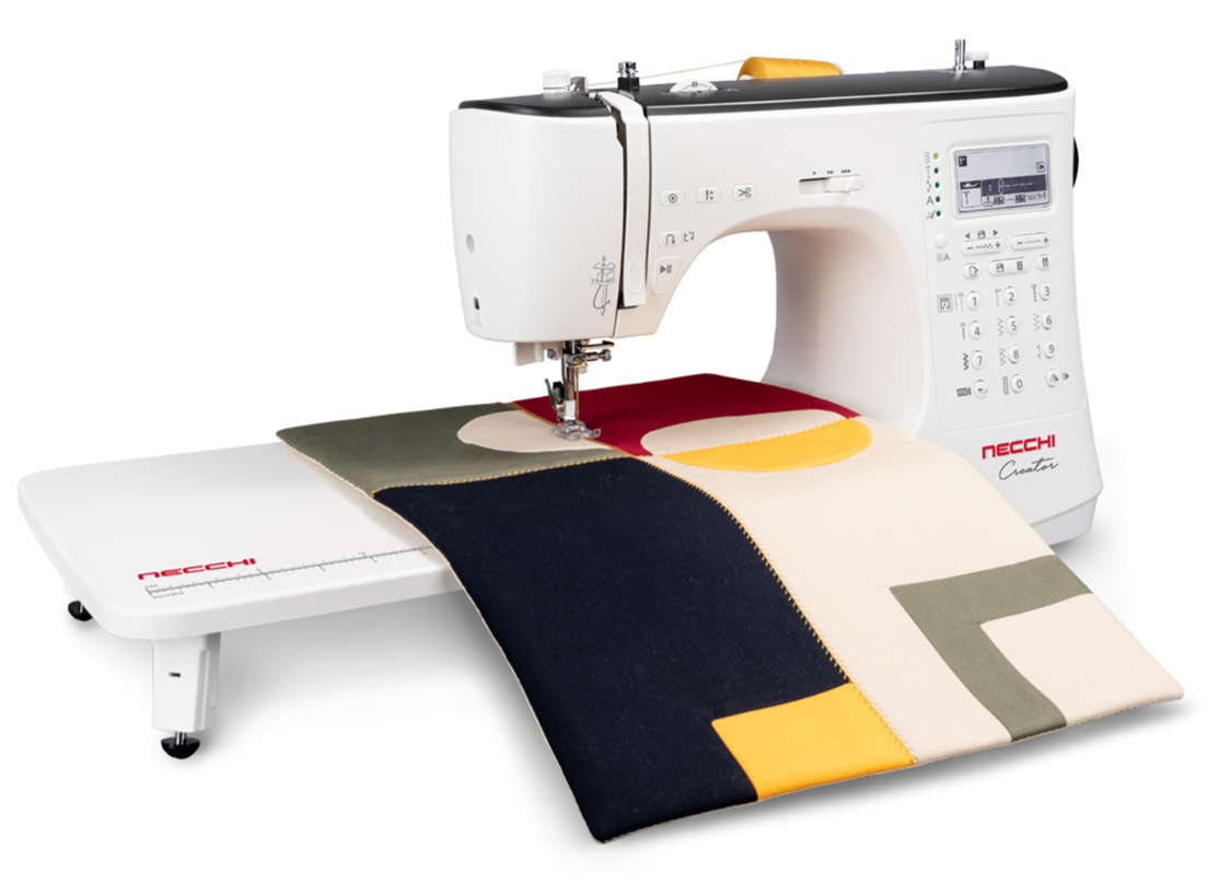 Macchina per cucire elettronica Necchi Creator C360 con piano allungabase e piedino tagliacuci - Cucireonline