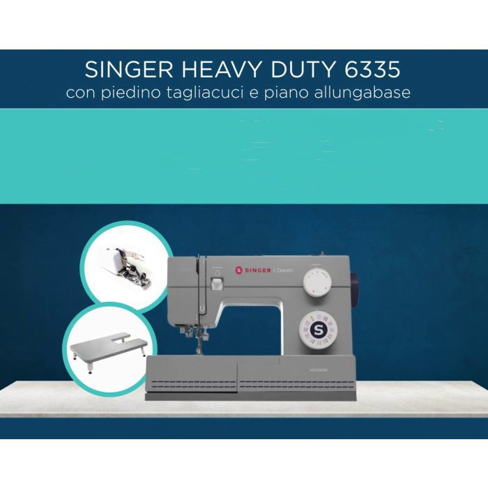 Singer Heavy Duty 6335 con allungabase  piedino tagliacuci e 5 anni di garanzia
