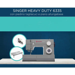 Singer Heavy Duty 6335 con allungabase  piedino tagliacuci e 5 anni di garanzia